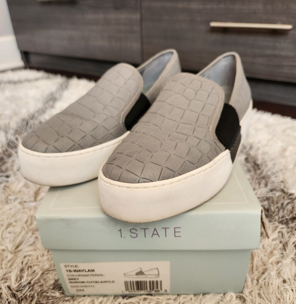 1.State (Nordstrom Brand) Grey Waylan Slip On Sneaker Size 6